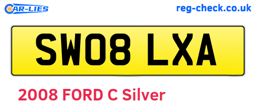 SW08LXA are the vehicle registration plates.