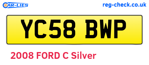 YC58BWP are the vehicle registration plates.