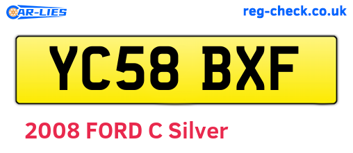 YC58BXF are the vehicle registration plates.