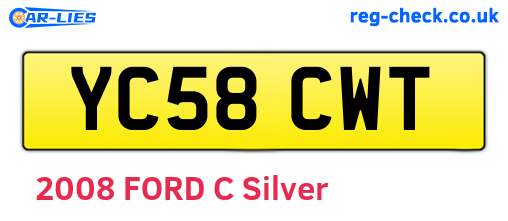 YC58CWT are the vehicle registration plates.