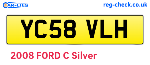 YC58VLH are the vehicle registration plates.