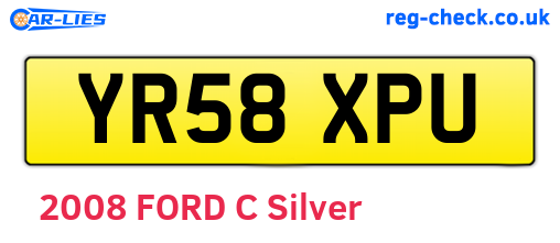 YR58XPU are the vehicle registration plates.