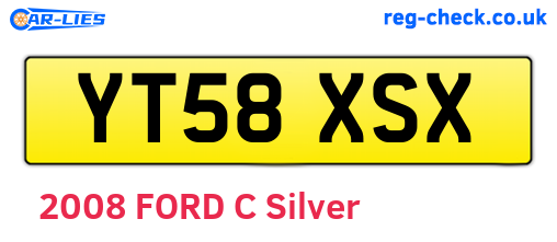 YT58XSX are the vehicle registration plates.