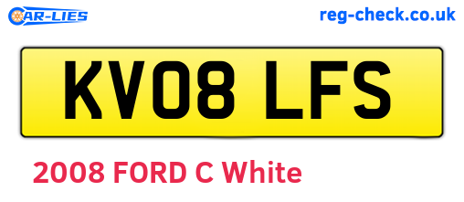 KV08LFS are the vehicle registration plates.