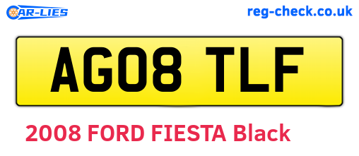 AG08TLF are the vehicle registration plates.