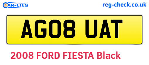 AG08UAT are the vehicle registration plates.