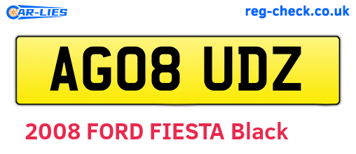 AG08UDZ are the vehicle registration plates.