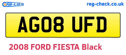 AG08UFD are the vehicle registration plates.