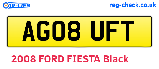 AG08UFT are the vehicle registration plates.