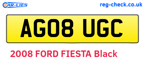 AG08UGC are the vehicle registration plates.