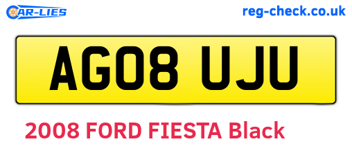 AG08UJU are the vehicle registration plates.