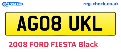 AG08UKL are the vehicle registration plates.