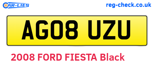AG08UZU are the vehicle registration plates.