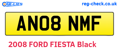 AN08NMF are the vehicle registration plates.