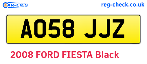 AO58JJZ are the vehicle registration plates.