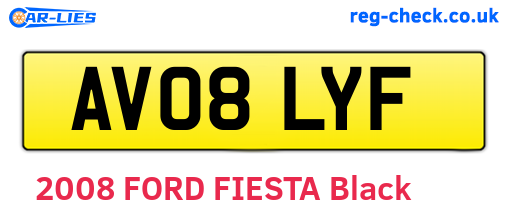 AV08LYF are the vehicle registration plates.