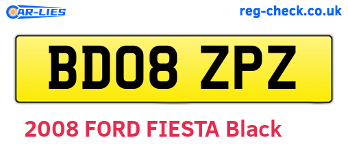 BD08ZPZ are the vehicle registration plates.