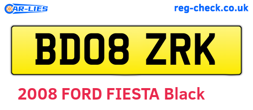 BD08ZRK are the vehicle registration plates.