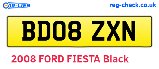BD08ZXN are the vehicle registration plates.