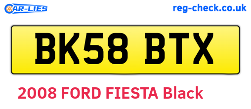 BK58BTX are the vehicle registration plates.