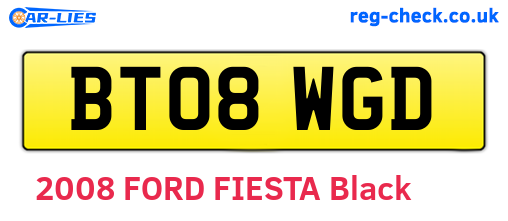 BT08WGD are the vehicle registration plates.