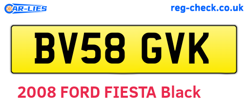 BV58GVK are the vehicle registration plates.
