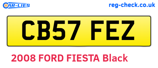 CB57FEZ are the vehicle registration plates.