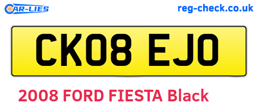 CK08EJO are the vehicle registration plates.