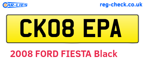 CK08EPA are the vehicle registration plates.