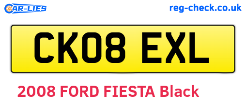 CK08EXL are the vehicle registration plates.