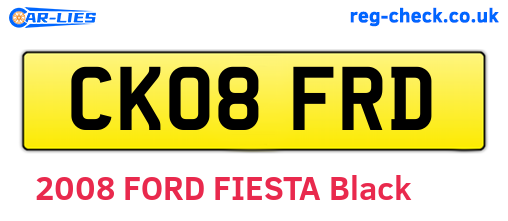 CK08FRD are the vehicle registration plates.