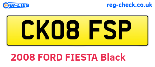 CK08FSP are the vehicle registration plates.