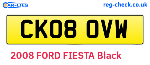 CK08OVW are the vehicle registration plates.