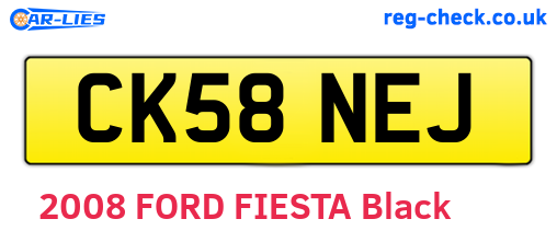 CK58NEJ are the vehicle registration plates.