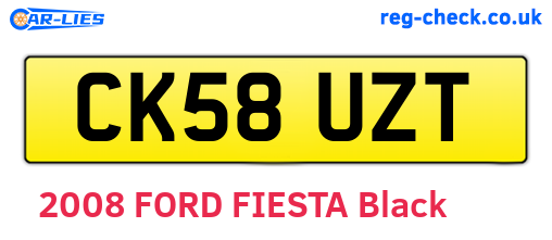 CK58UZT are the vehicle registration plates.