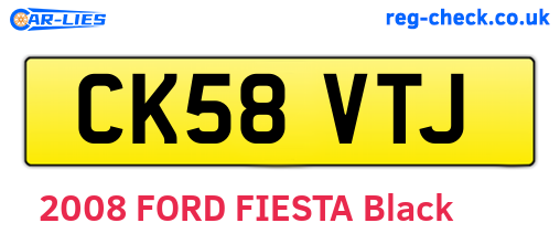 CK58VTJ are the vehicle registration plates.