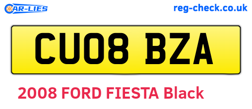 CU08BZA are the vehicle registration plates.
