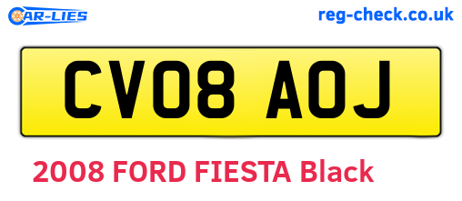 CV08AOJ are the vehicle registration plates.