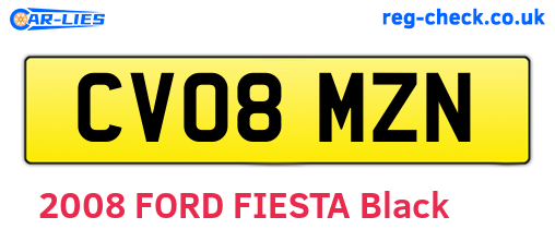 CV08MZN are the vehicle registration plates.