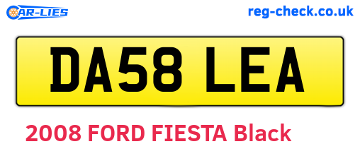 DA58LEA are the vehicle registration plates.