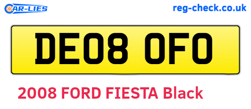 DE08OFO are the vehicle registration plates.