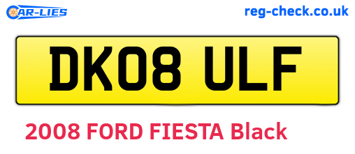 DK08ULF are the vehicle registration plates.