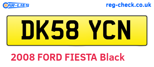 DK58YCN are the vehicle registration plates.