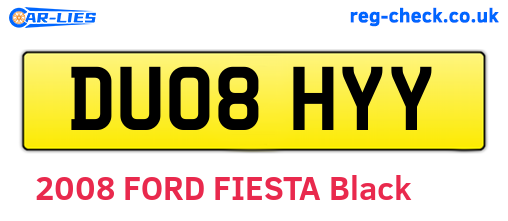 DU08HYY are the vehicle registration plates.
