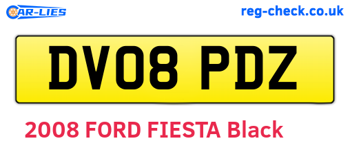 DV08PDZ are the vehicle registration plates.