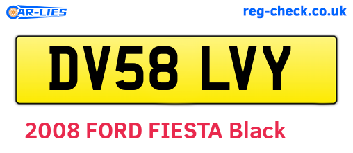 DV58LVY are the vehicle registration plates.