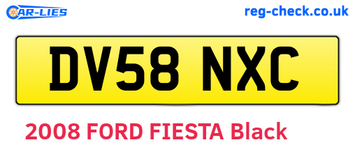DV58NXC are the vehicle registration plates.