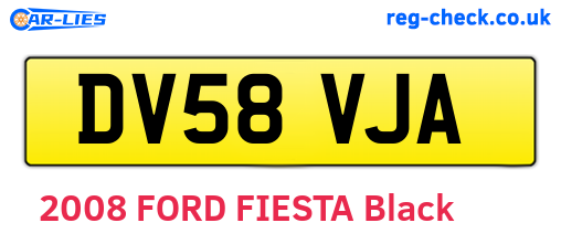 DV58VJA are the vehicle registration plates.