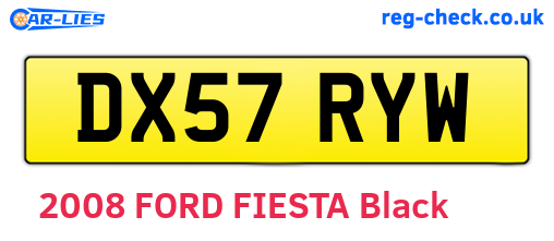 DX57RYW are the vehicle registration plates.