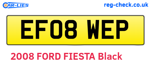EF08WEP are the vehicle registration plates.
